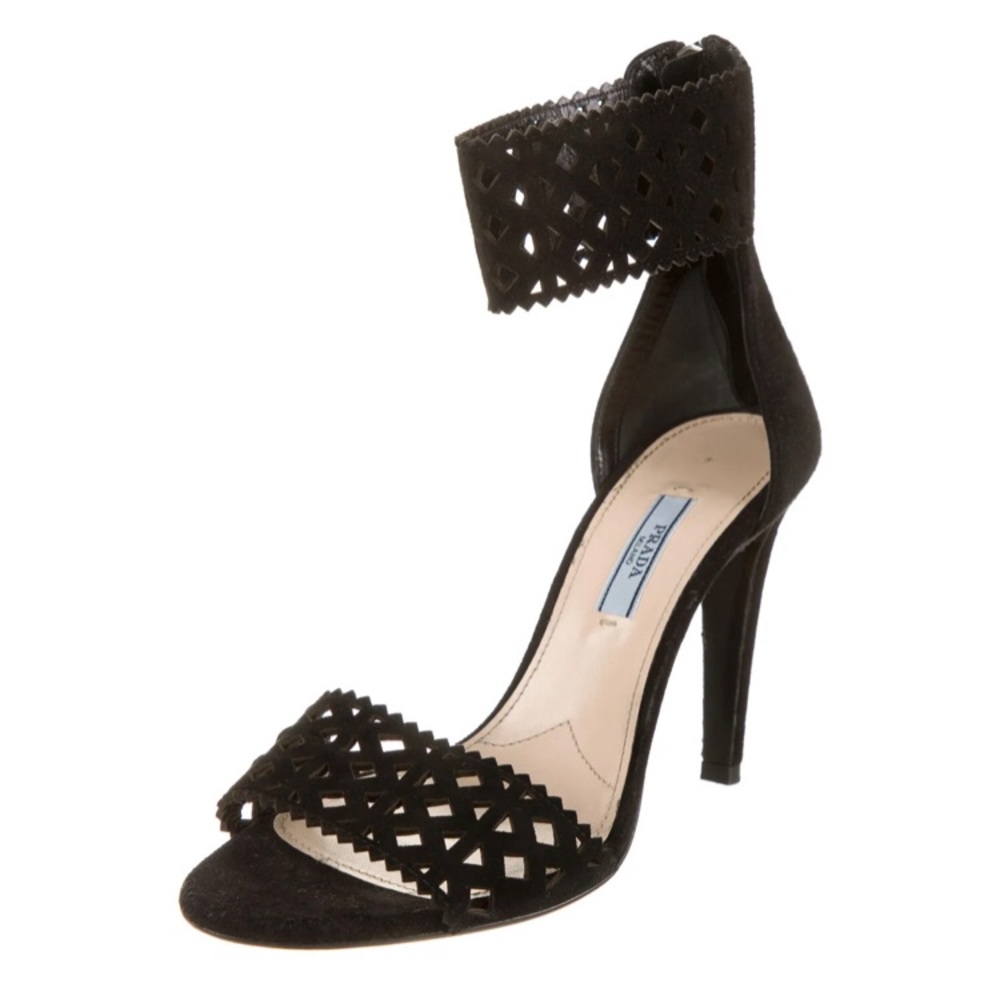 Prada Laser Cut Suede Heel